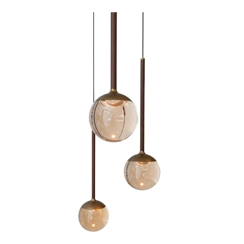 Lucide CALINA - Pendant light - Ø 41,9 cm - LED Dim. - CCT - 5x8,4W 2200K/3300K - With replaceable LED module - Amber - Premium - detail 1